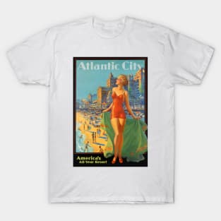 Atlantic City Travel Poster (1936) T-Shirt